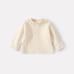 Long Sleeve Top with Ruffled Collar for Baby Girls, Warm and Thickened Cotton Inner Layer