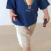 Cute hot air balloon print cotton short sleeves for boys and girls