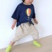 Cute hot air balloon print cotton short sleeves for boys and girls