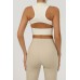 Fashionable Zippered Yoga Crop Top for WomenShock-absorbing, Strappy Back Design, Workout Fitness Tank Top