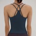 New Yoga Back-Enhancing Sports Fitness Tank Top for Women with Built-in PadsShockproof, Thin Straps, Crossed Strap Top