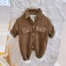 Corduroy thickened warm baby crawling clothes for outdoor wear