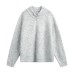Half zip stand up collar loose top