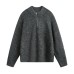 Half zip stand up collar loose top