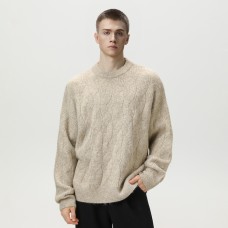 Round neck long sleeved woolen men's clothing