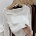 With ammonia base layer women's autumn and winter new design sense small square collar irregular slim fit inner