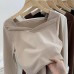 With ammonia base layer women's autumn and winter new design sense small square collar irregular slim fit inner