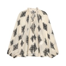 Casual style large silhouette lantern sleeve top