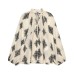 Casual style large silhouette lantern sleeve top