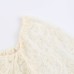 French square collar long sleeved bow lace top
