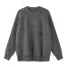 Stitched Pocket Decorated Round Neck Loose Drop Shoulder Knitwear