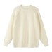 Stitched Pocket Decorated Round Neck Loose Drop Shoulder Knitwear