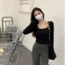 Square Neck Fitted Long Sleeve Innerwear Top for Women Square Neck Fitted Long Sleeve Innerwear Top for Women