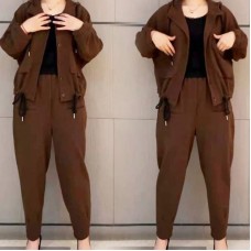 Fashionable Harlan Set for Women, Loose Casual Two-Piece Outfit, Plus Size, Trendy Mom Style Fashionable Harlan Set for Women, Loose Casual Two-Piece Outfit, Plus Size, Trendy Mom Style