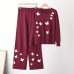 Chic Knitwear Set for Women, Casual Butterfly Embroidery Two-Piece Outfit, Lazy Style, Slim Fit Chic Knitwear Set for Women, Casual Butterfly Embroidery Two-Piece Outfit, Lazy Style, Slim Fit