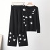 Chic Knitwear Set for Women, Casual Butterfly Embroidery Two-Piece Outfit, Lazy Style, Slim Fit Chic Knitwear Set for Women, Casual Butterfly Embroidery Two-Piece Outfit, Lazy Style, Slim Fit