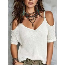 Fashionable Summer Solid Color Sleeveless Knit Top for Women Casual Shoulder-Baring Design, Lightweight and Breathable, Perfect for Everyday Wear
