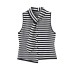 Casual sleeveless bow collar striped knit