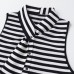 Casual sleeveless bow collar striped knit