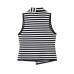 Casual sleeveless bow collar striped knit