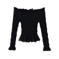Elegant style one necked honeycomb plaid knitted top