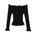 Elegant style one necked honeycomb plaid knitted top