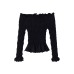 Elegant style one necked honeycomb plaid knitted top