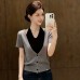 Strapless Faux Two-Piece Short Sleeve Knit Top for Women, Summer New Trendy Slimming and Flattering Unique Upper Wear