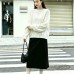 Round neck woven Fried Dough Twists versatile contrast simple knitwear