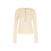Round neck striped versatile contrasting simple knit top