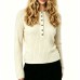 Round neck striped versatile contrasting simple knit top