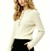 Round neck striped versatile contrasting simple knit top