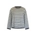 Round neck striped versatile contrasting simple knit top