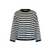 Round neck striped versatile contrasting simple knit top