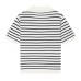 Slim fit POLO collar striped short sleeved top