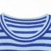 Round neck striped long sleeved knitted top