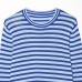 Round neck striped long sleeved knitted top