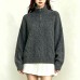 Half high collar Fried Dough Twists versatile plain simple knitwear