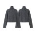 Half high collar Fried Dough Twists versatile plain simple knitwear