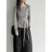 Wool Layered Tie-Front Long Sleeve Two-Piece Set for Women, Knit Top with Design Sense Wool Layered Tie-Front Long Sleeve Two-Piece Set for Women, Knit Top with Design Sense