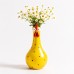 Hand-Painted Rooster Vase Sculpture | Long Neck Cartoon Rooster Decor with Colorful Polka Dots | Waterproof Resin Home Accent