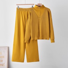 Half zip lapel set for women