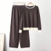 Color blocking round neck two-piece set for women