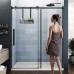 Hanging Bathroom Organizer for Glass Doors, 2-Tier Over-the-Door Storage Shelf, No Drill, Rust-Resistant Toiletries Rack