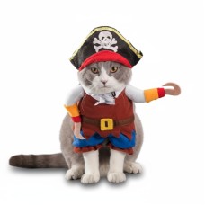 Pet Dog Pirate Costume Universal Two-Legged Pet Clothing Cute Pet Pirate Transforming Outfit