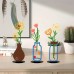 Wall Decoration Art Piece - 2D Flat Colorful Printed Vase with Flower Insert, Wall Silhouette for Living Room Interior Decor