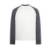 Striped splicing color blocking plug-in long sleeve