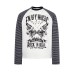 Striped splicing color blocking plug-in long sleeve