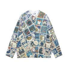 Cartoon full print digital long sleeved round neck knit