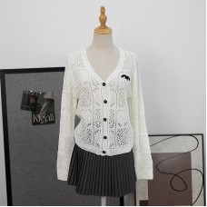 Round neck long sleeved hollow top